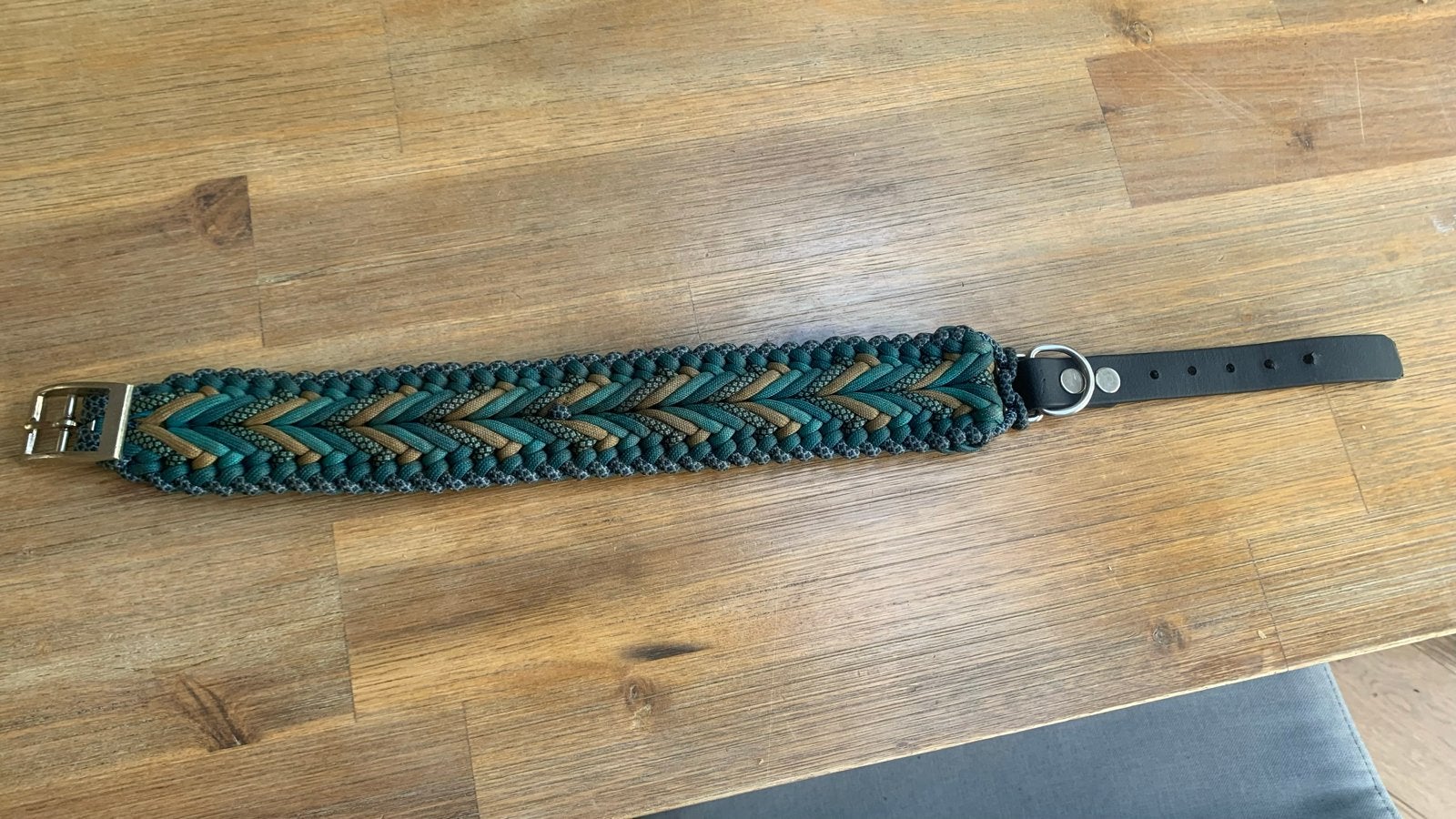Mooie lichtblauwe halsband grote hond, Ophalen of Verzenden, Gebruikt
