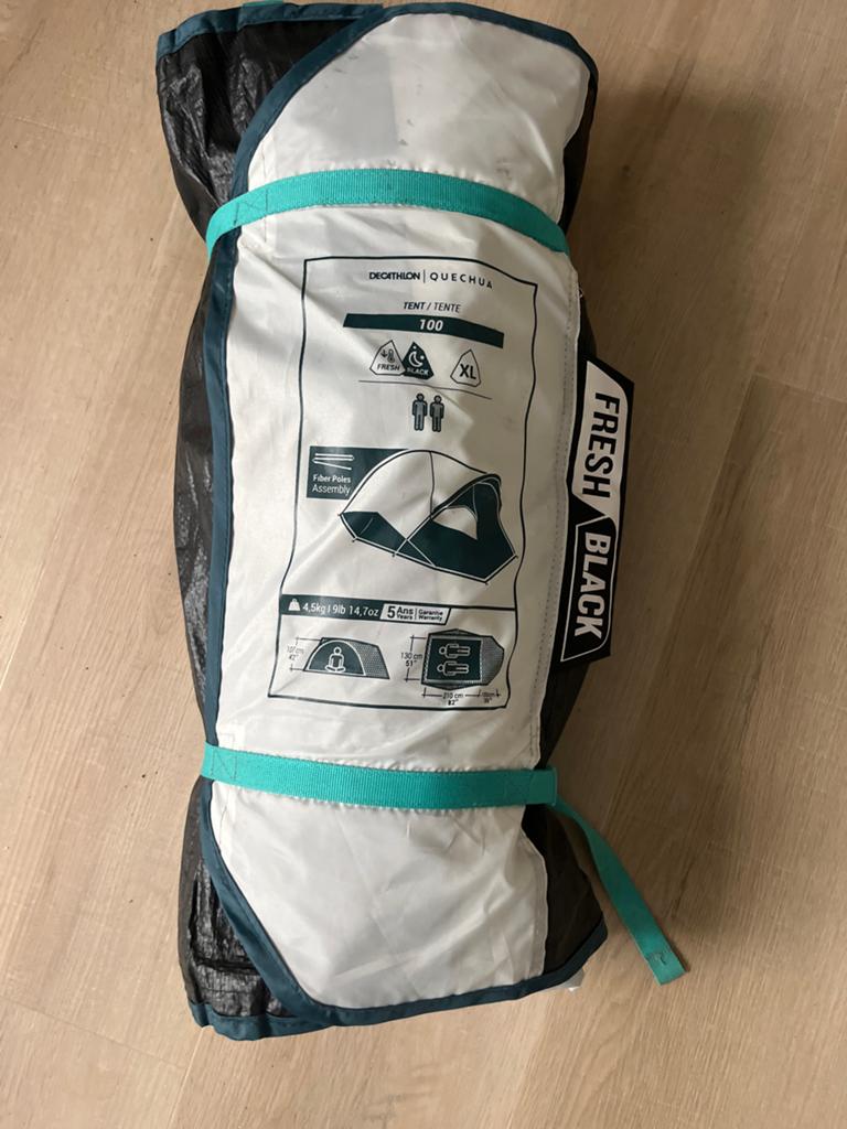 Decathlon Quechua Tent 100 Fresh & Black XL - 2 persoons, Caravans en Kamperen, Tenten, Ophalen of Verzenden, Zo goed als nieuw