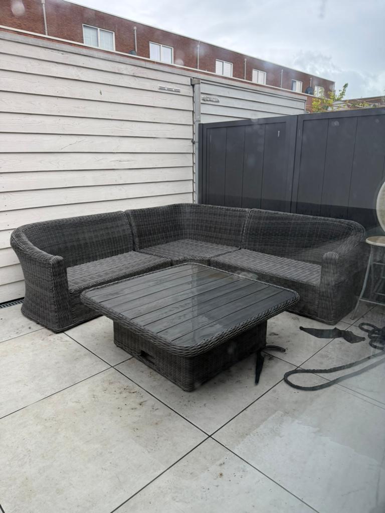 Mooie loungeset Tambohuse met kussen opbergbox (Jysk), Tuin en Terras, Tuinsets en Loungesets, Kunststof, Gebruikt, Meer dan 8 zitplaatsen