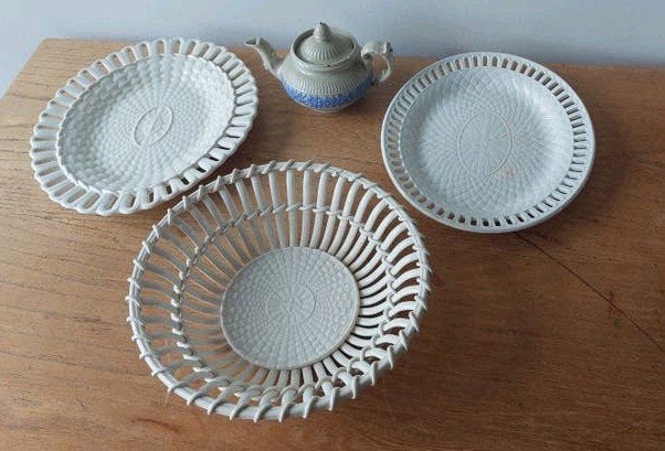 Antiek Wedgwood servies en 19e eeuw en theepot, Ophalen of Verzenden