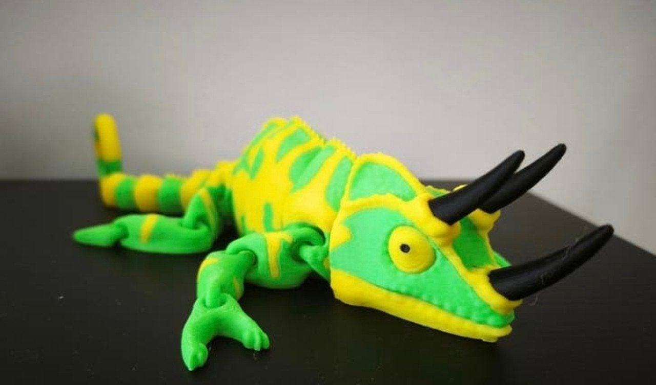 Flexibele 3D Geprinte Kameleon - 28cm - Diverse Kleuren, Amfibie, 0 tot 2 jaar