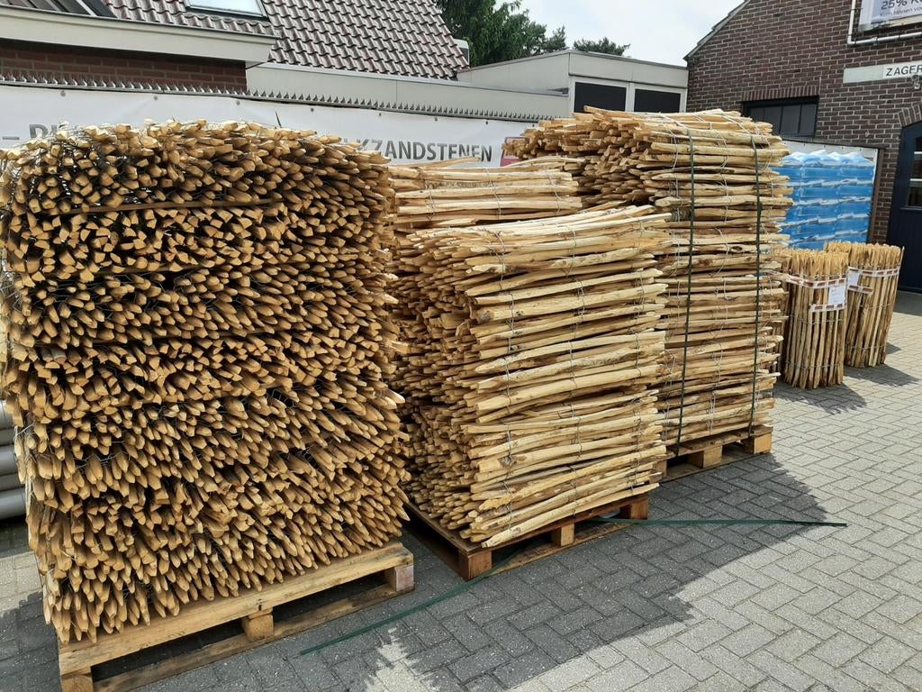 Kastanje hekwerk schapenhek frans diverse maten op voorraad, Ophalen, Met poort, Nieuw, Tuinhek