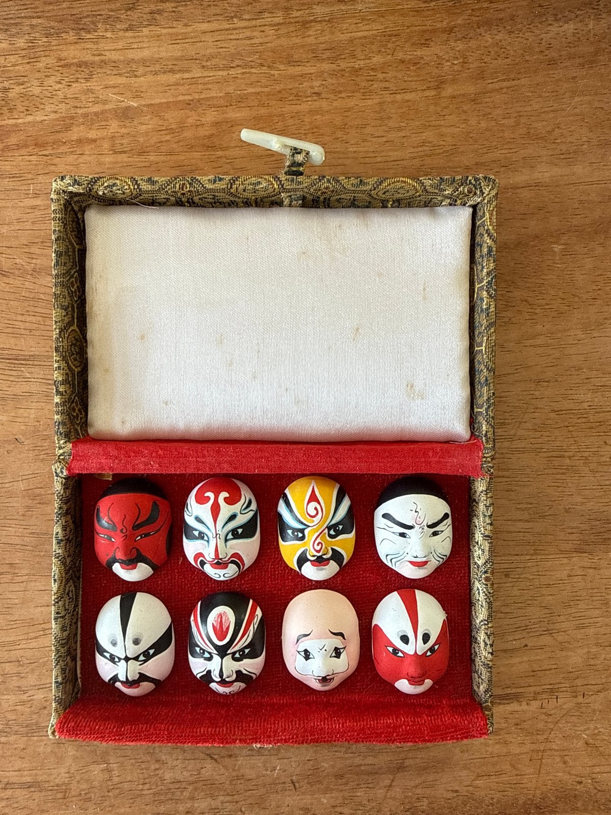 Set van 8 Chinese Opera Maskers in Doosje, Ophalen of Verzenden, Gebruikt