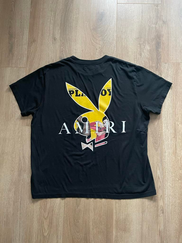 Amiri T-shirt met Playboy print Maat L, Ophalen of Verzenden, Gedragen, Maat 52/54 (L), Zwart