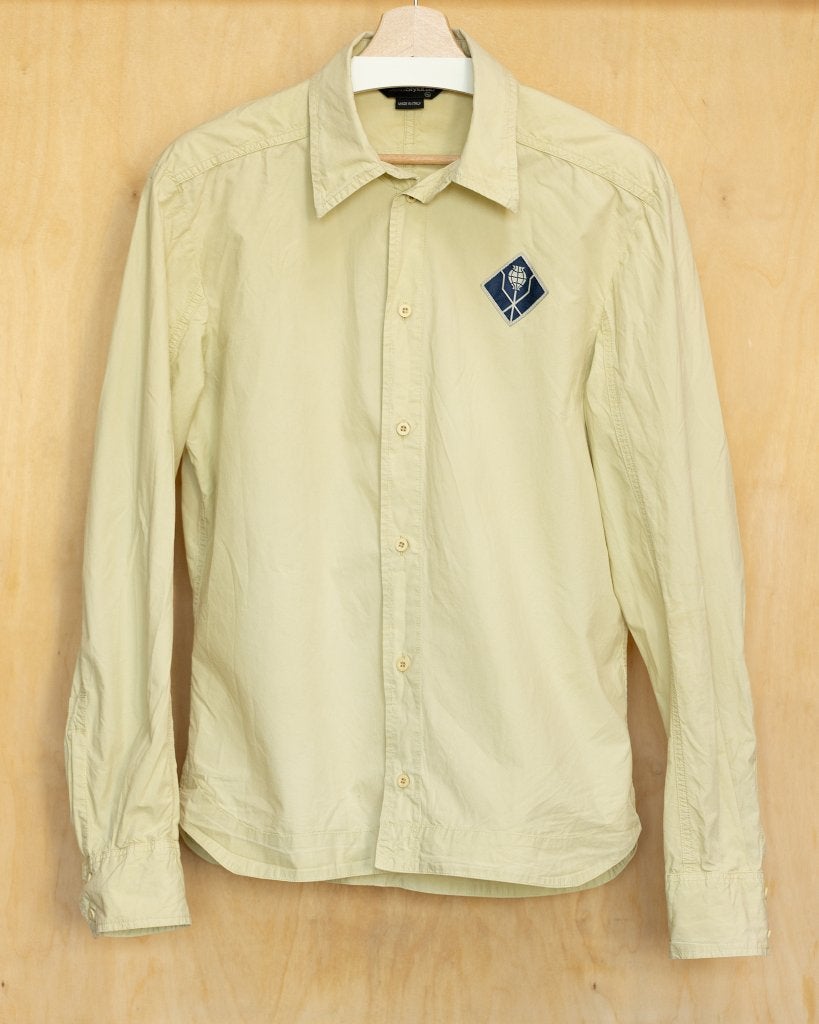 Diesel style lab vintage overhemd met blauwe patch geel XL, Kleding | Heren, Overhemden, Diesel, Geel, Ophalen of Verzenden, Gedragen