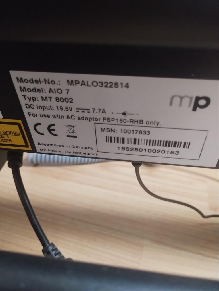 MP AIO 7 MT 8002 All-in-One PC met voeding, Ophalen of Verzenden, Gebruikt