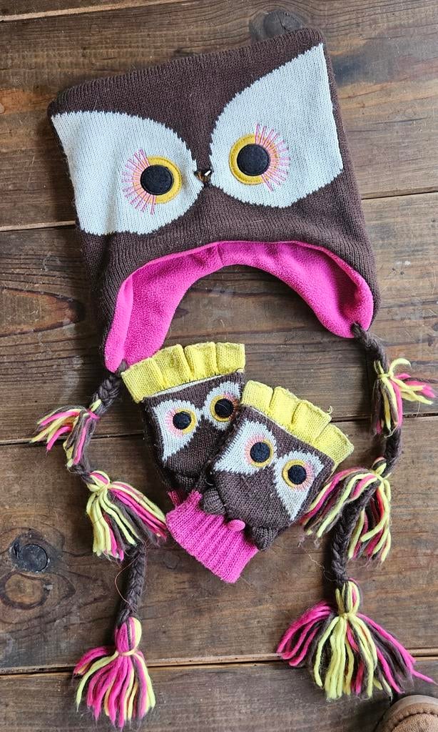 Muts uil met bijpassende handschoenen, Kleding | Dames, Ophalen of Verzenden