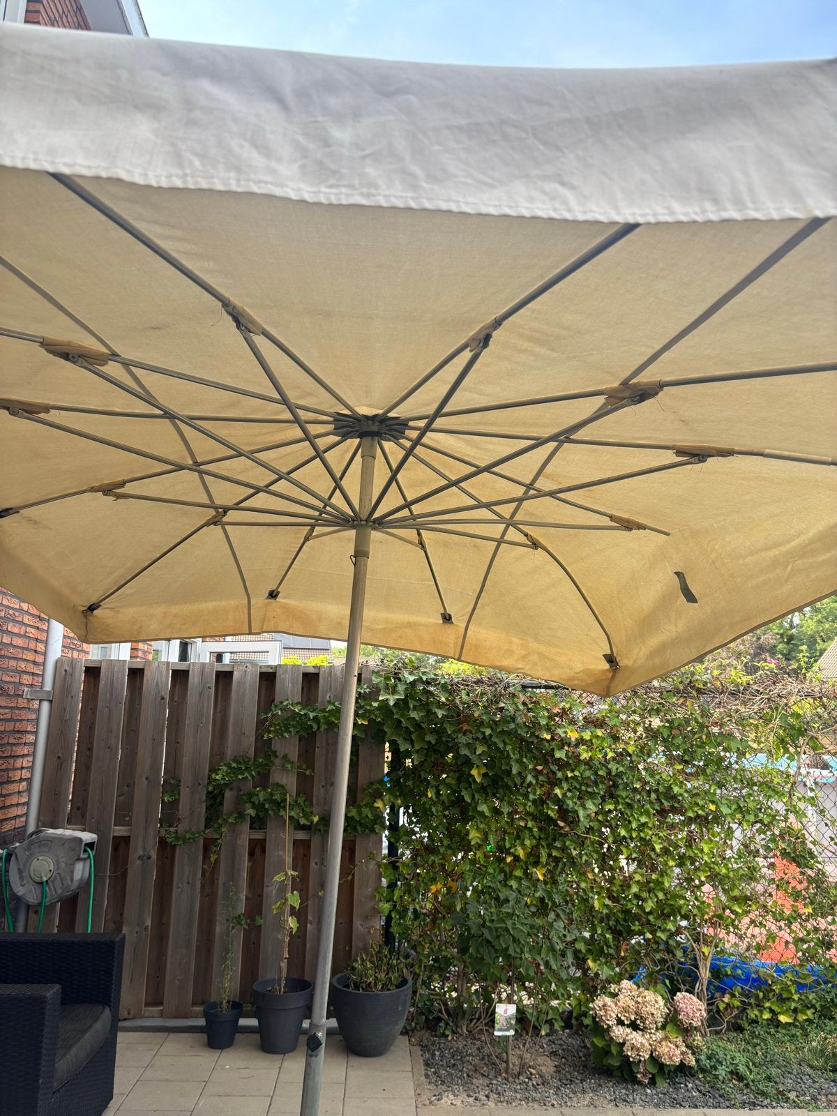 Grote parasol met standaard, Ophalen, Stokparasol, Meer dan 4 meter, Verstelbaar