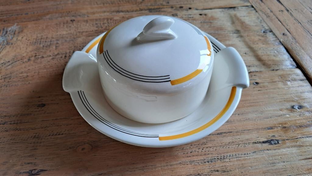 Vintage Zell Harmersbach botervloot met schotel, Ophalen of Verzenden