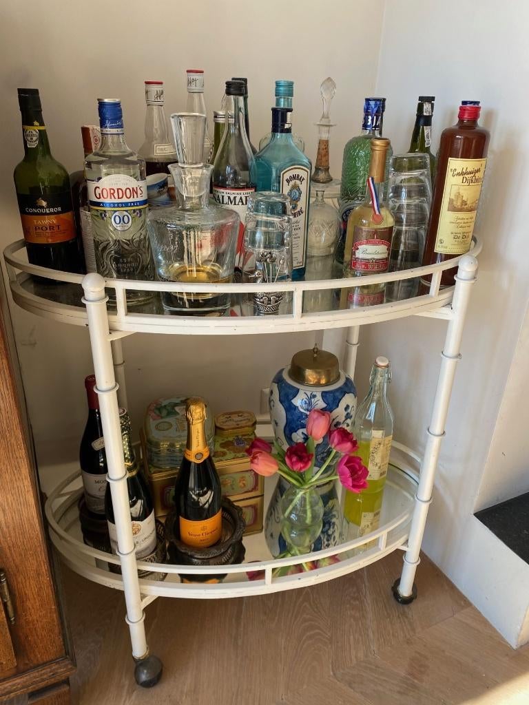 Stijlvolle barcart / dranktrolley – ophalen Naarden, Ophalen, 50 tot 100 cm, Vintage, Zo goed als nieuw