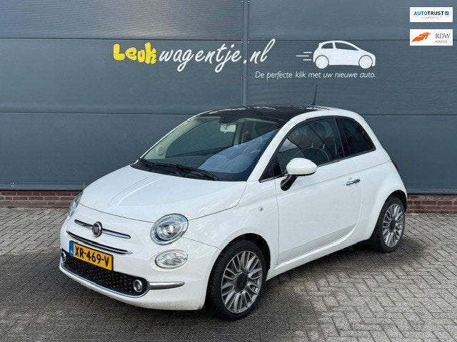 Fiat 500 0.9 Turbo Lounge *cruise *pano *airco *p-sensor, Voorwielaandrijving, 86 pk, Gebruikt, Leder en Stof