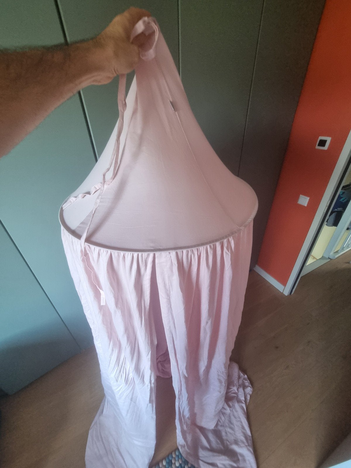 Roze klamboe voor baby- of kinderkamer, Overige merken, Ophalen of Verzenden, Zo goed als nieuw, Ophangbaar