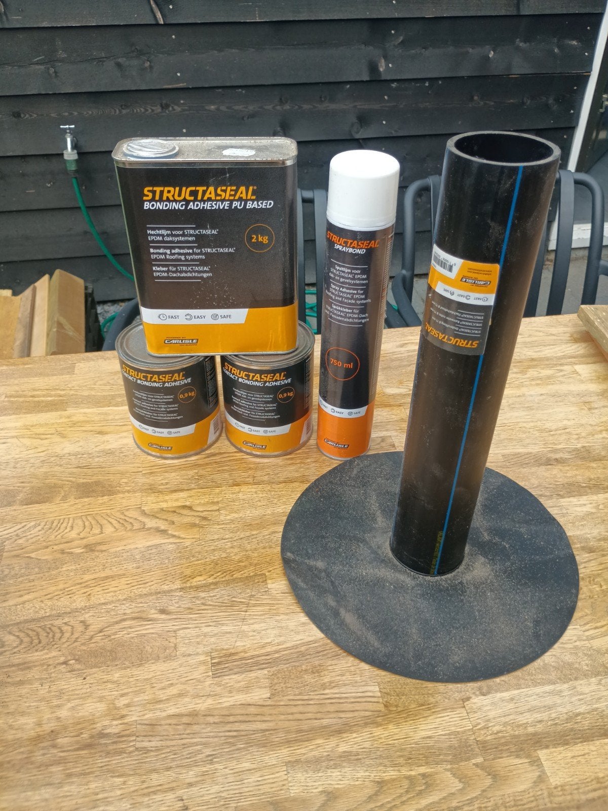 EPDM lijm tructaseal  +0dakdoorvoer, Kunststof, Zwart, Overige typen, Nieuw