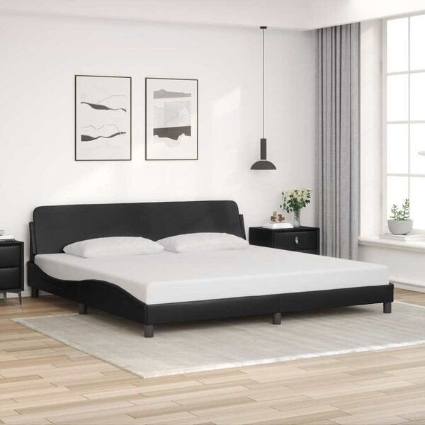 Bedframe "Dover" kunstleer zwart 193x203 cm nieuw in doos