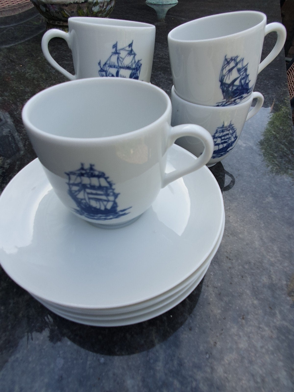 Mosa Maastricht Holland Kop en Schotel Set met Scheepsdecor, Ophalen