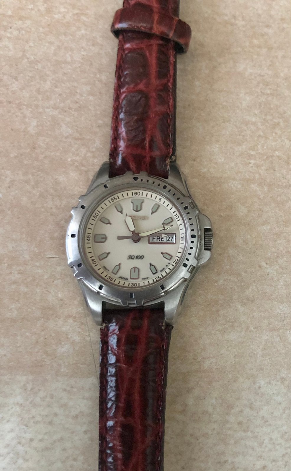 SEIKO vintage dames horloge, Ophalen of Verzenden, Zo goed als nieuw, Leer, Seiko