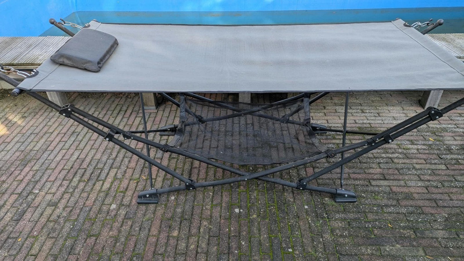 Hangmat met standaard - Comfortabel en opvouwbaar, Met standaard, Gebruikt, Ophalen of Verzenden, Eenpersoons