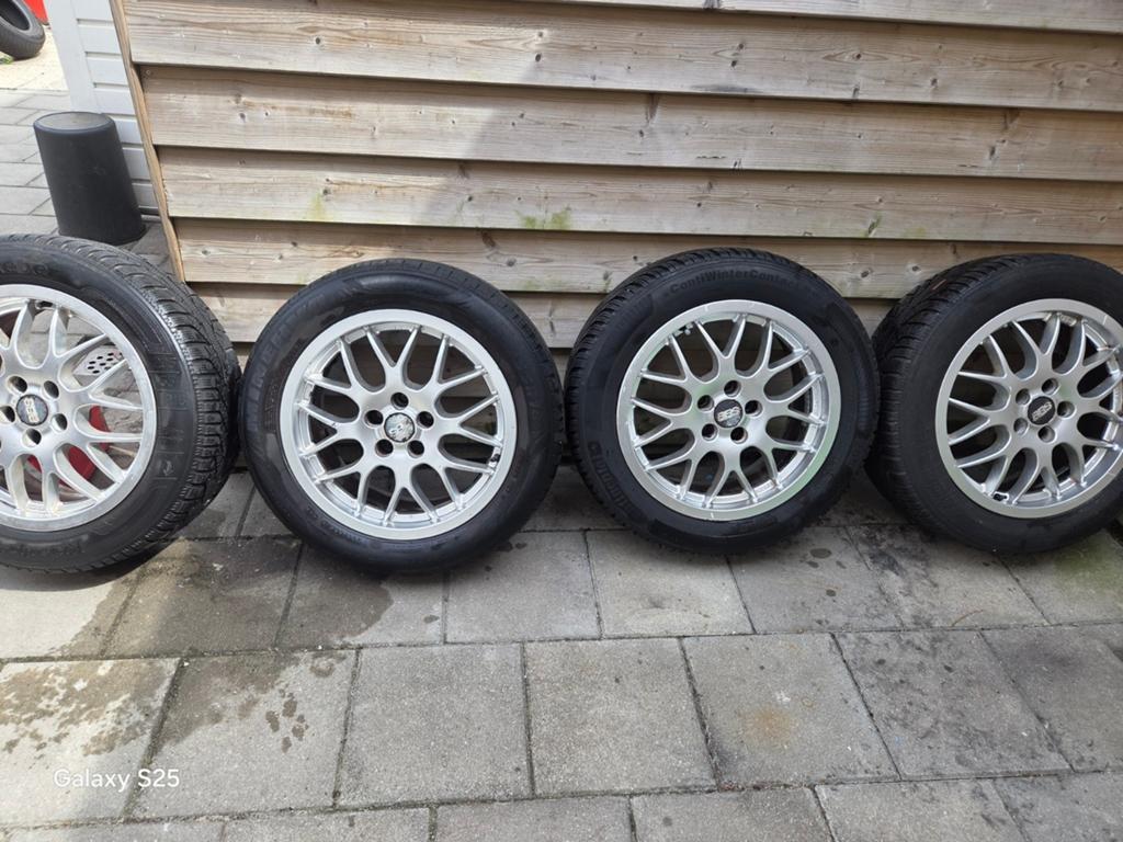 BBS velgen met banden 205/55 R16 - 5x100, Ophalen, Gebruikt