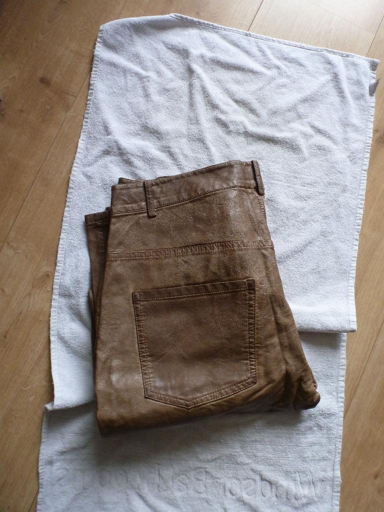 OLD VINTAGE LOOK imitatie leer broek EXPRESSO 44-GRATIS zend, Bruin, Verzenden, Maat 42/44 (L), Zo goed als nieuw