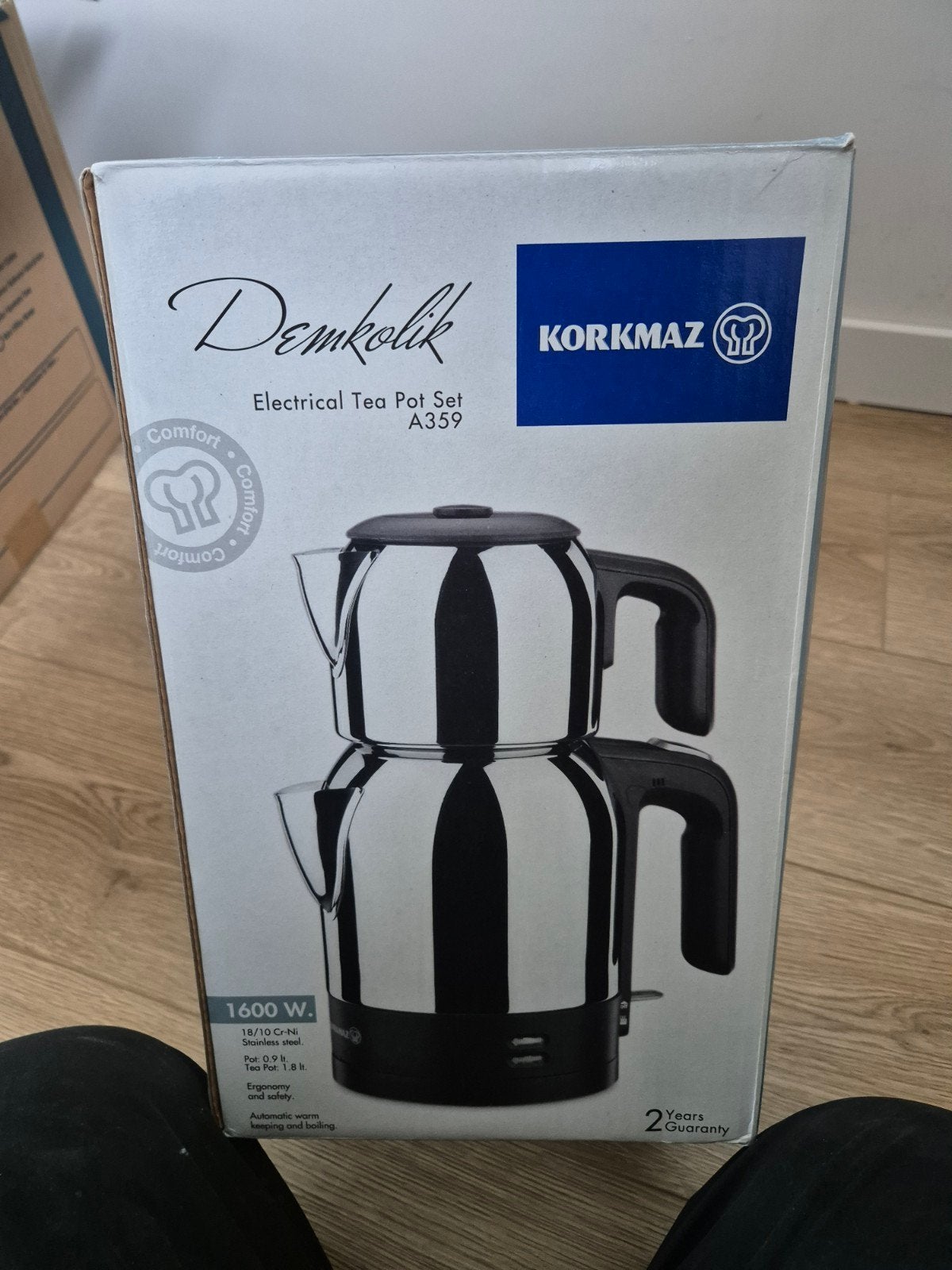 Korkmaz Demkolik A359 elektrische theepot - 1.8L, 1600W, 2 liter of meer, Ophalen of Verzenden, Nieuw