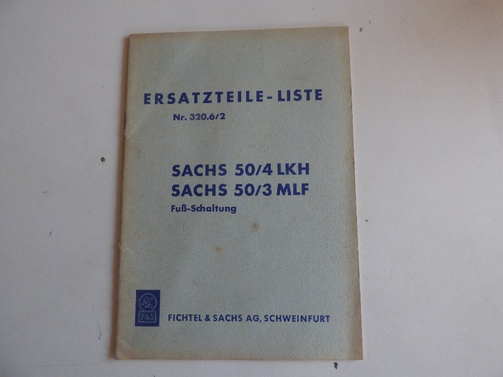 SACHS 50/4 LKH & 50/3 MLF ONDERDELENLIJST 320.6/2, Ophalen of Verzenden, Gebruikt