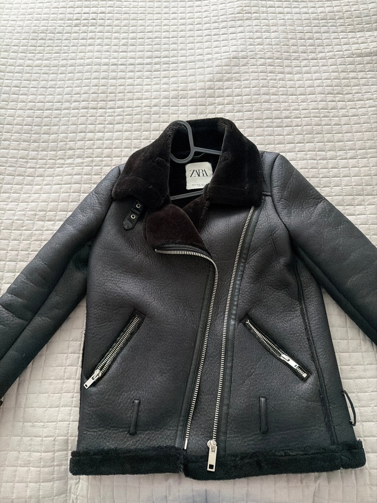 Zara bikerjack met teddy voering - Maat XS, Ophalen, Zo goed als nieuw, Maat 34 (XS) of kleiner, Zwart