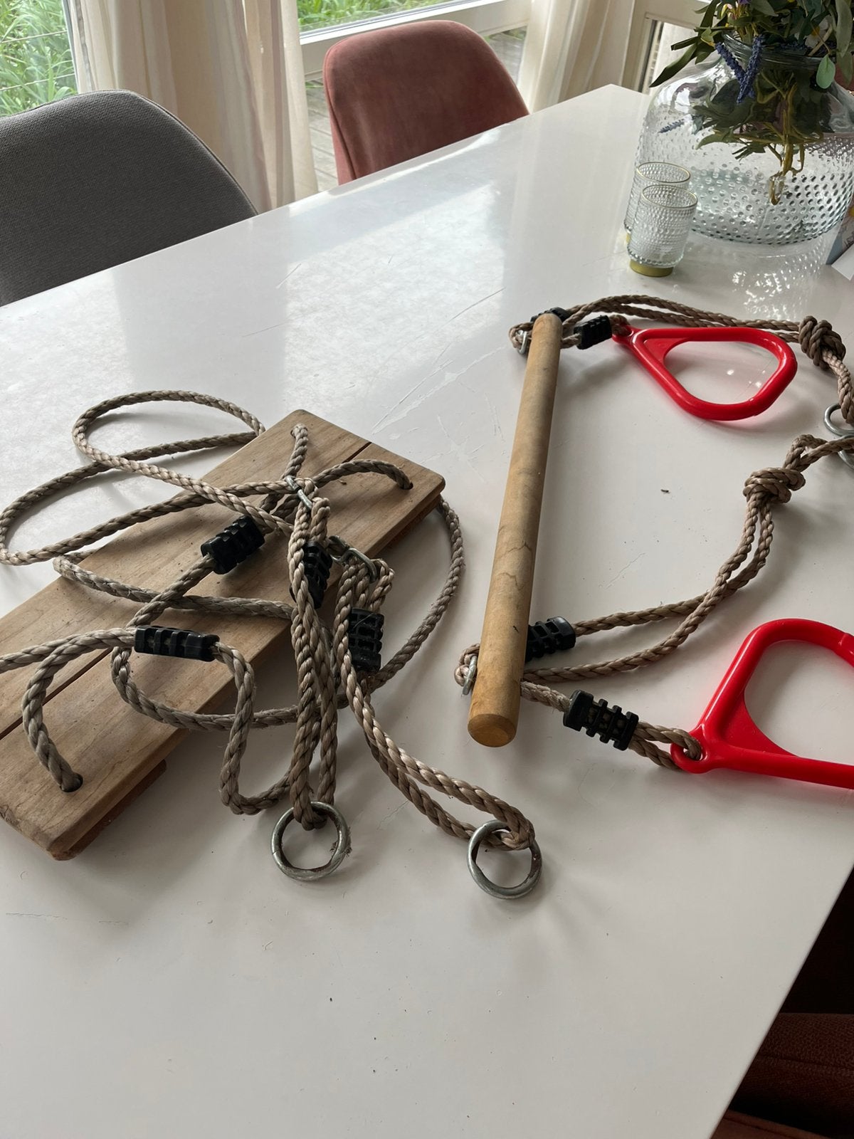 Schommel en hangrek, Kinderen en Baby's, Speelgoed | Buiten | Speeltoestellen, Ophalen, Gebruikt, Schommel