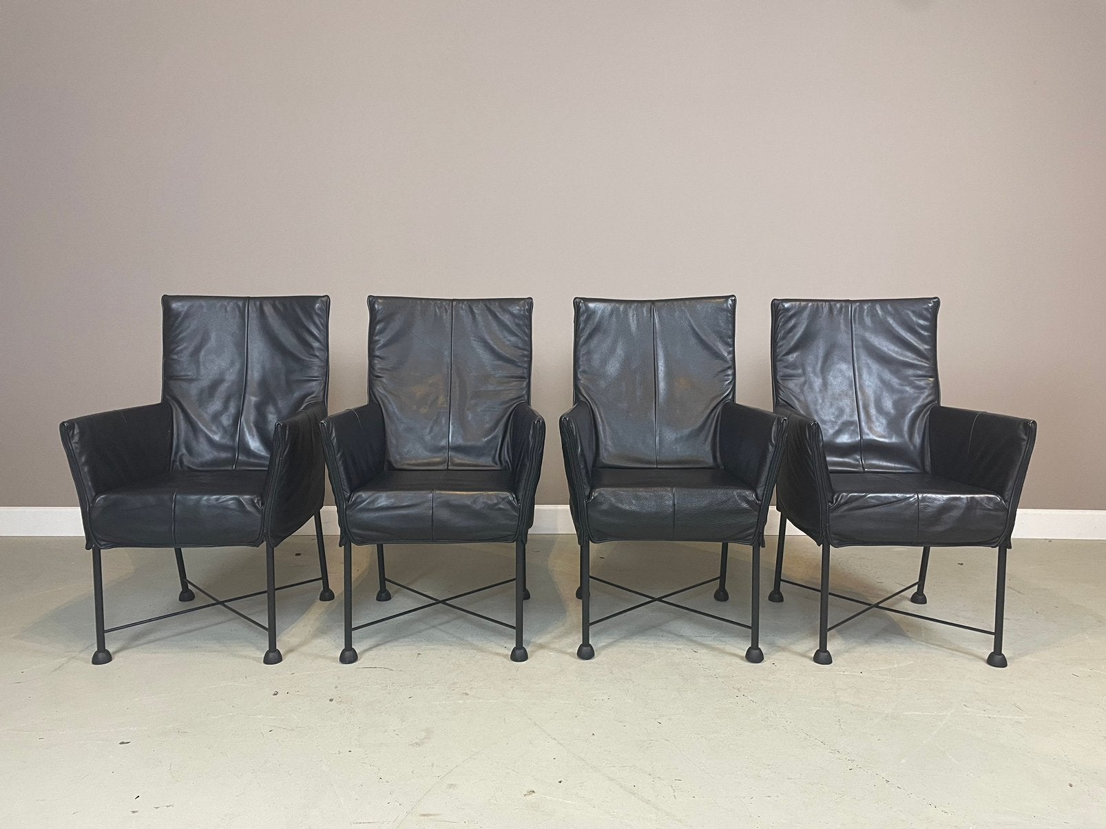4 Montis Chaplin eetkamerstoelen Gerard van den Berg ZGAN, Huis en Inrichting, Stoelen, Ophalen, Zwart, Zo goed als nieuw, Vier