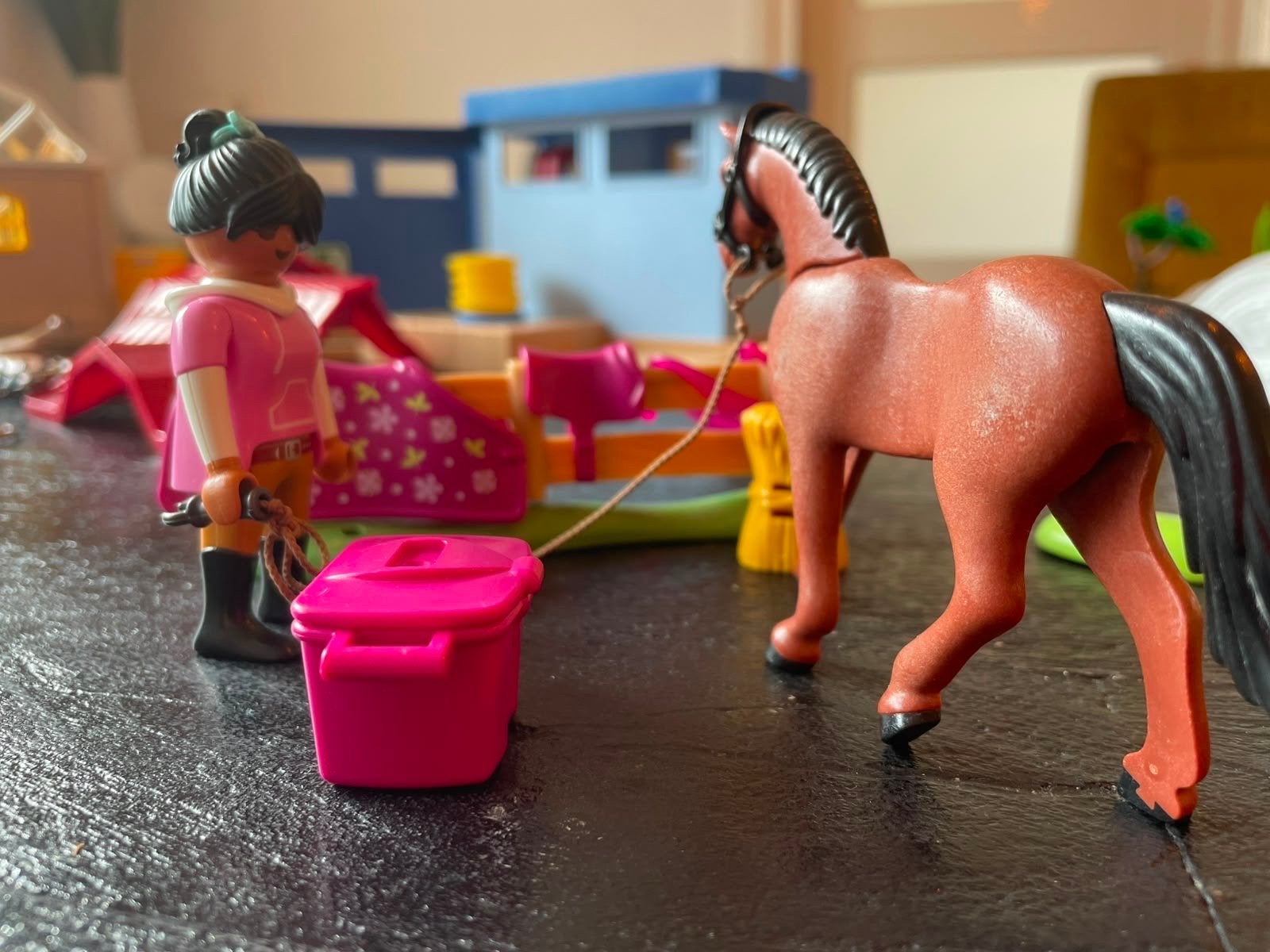 Playmobil paard met ruiter en accessoires, Ophalen of Verzenden, Gebruikt
