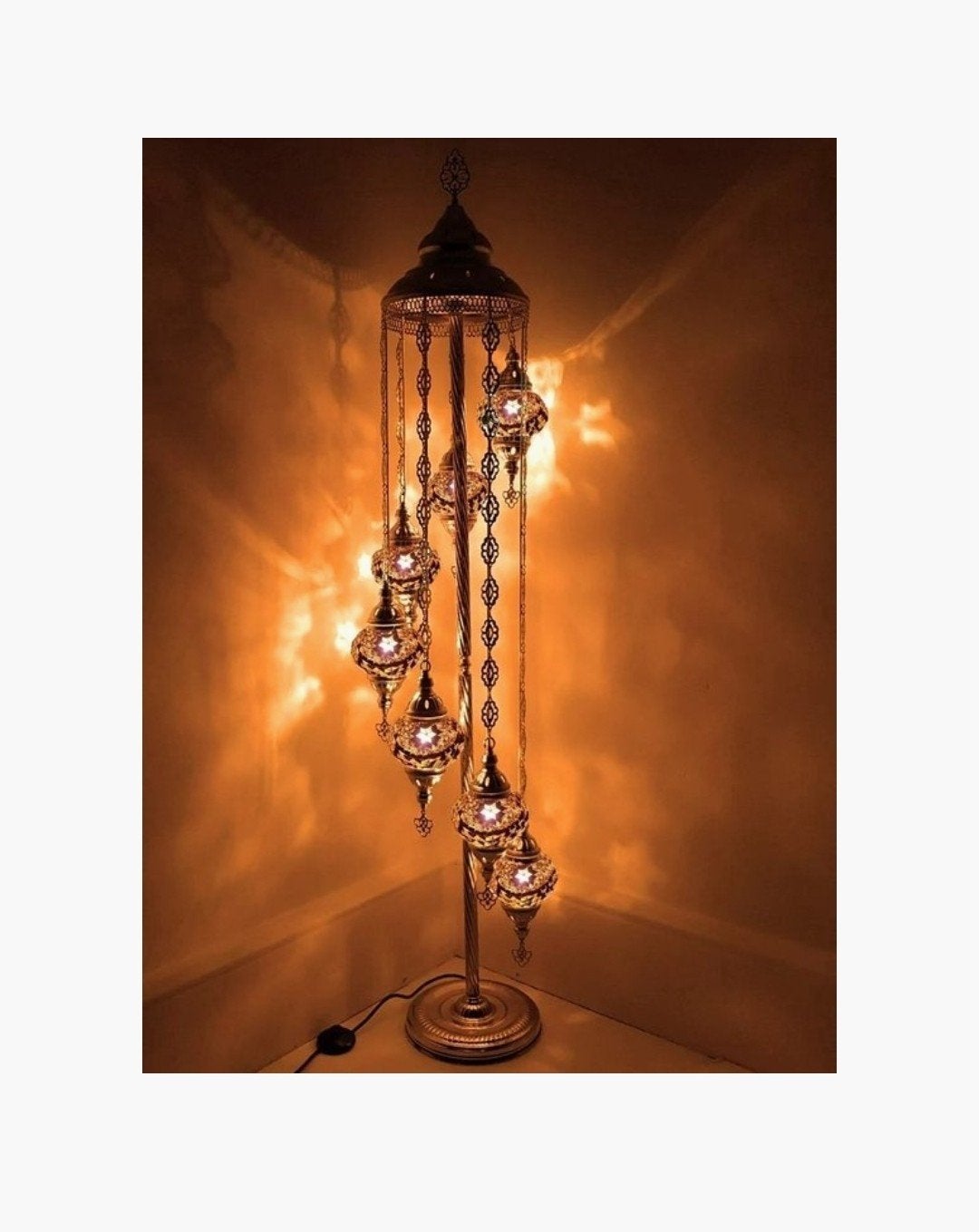 Handgemaakte Turkse Mozaïek Vloerlamp - Oosterse Sfeer, Turks, Oosters, Mozaïek, Bohemien, Ophalen of Verzenden, Zo goed als nieuw