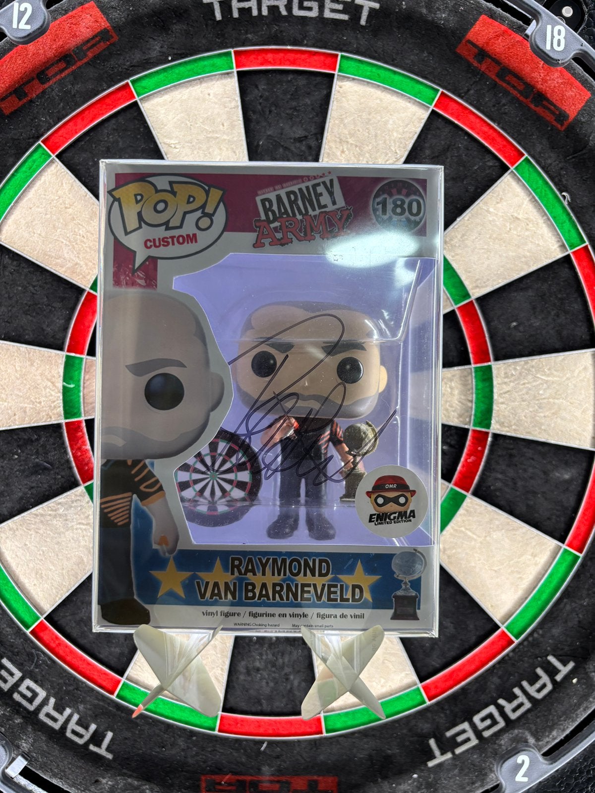 Gesigneerde Custom Funko Pop! Raymond van Barneveld, Verzamelen, Poppetjes en Figuurtjes, Ophalen of Verzenden, Zo goed als nieuw