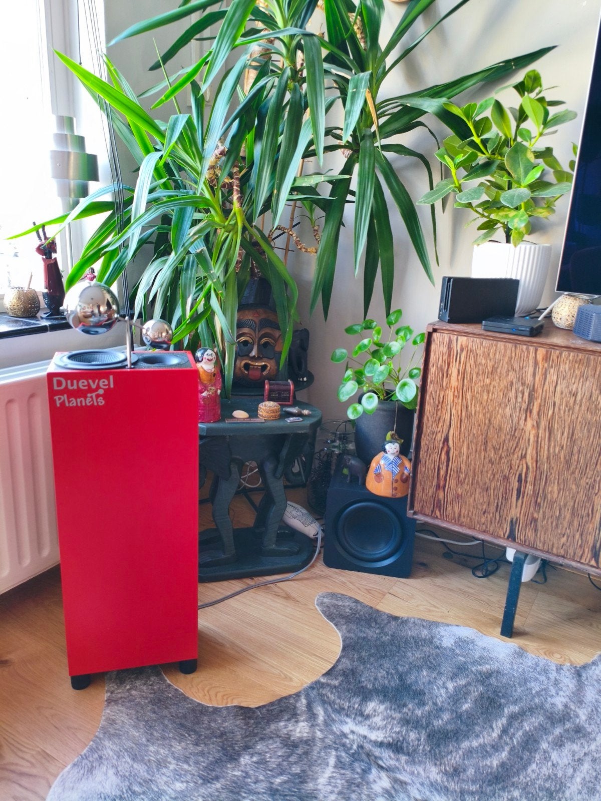 Duevel Planet speakers, rood, als nieuw, Audio, Tv en Foto, Ophalen of Verzenden, Zo goed als nieuw, Stereo speakers, Overige merken