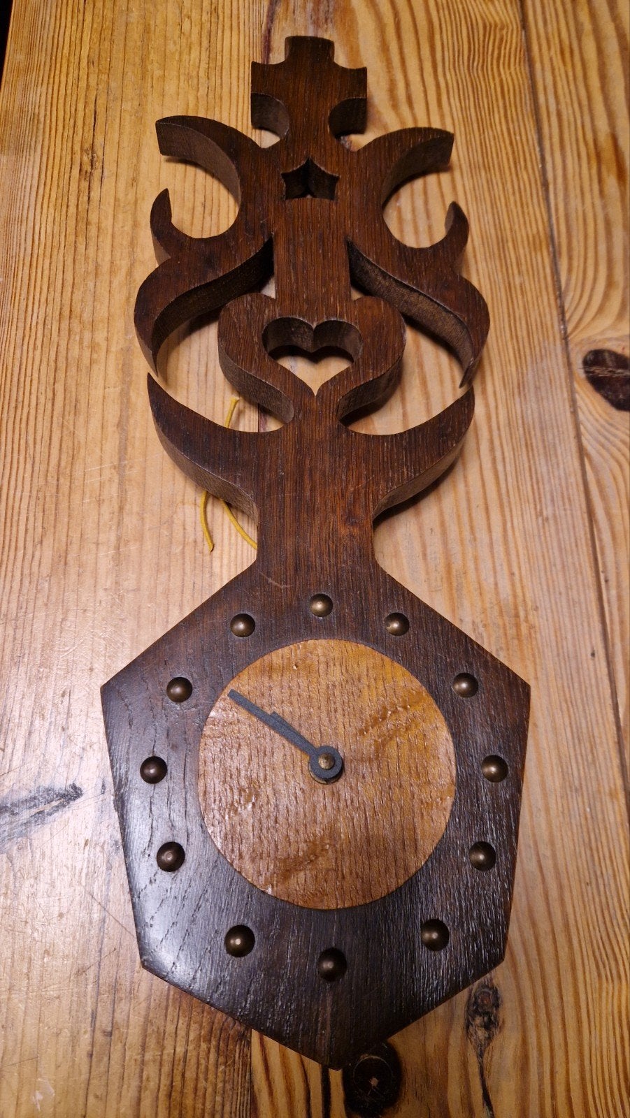 klok geloof hoop en liefde van hout, Antiek en Kunst, Ophalen of Verzenden