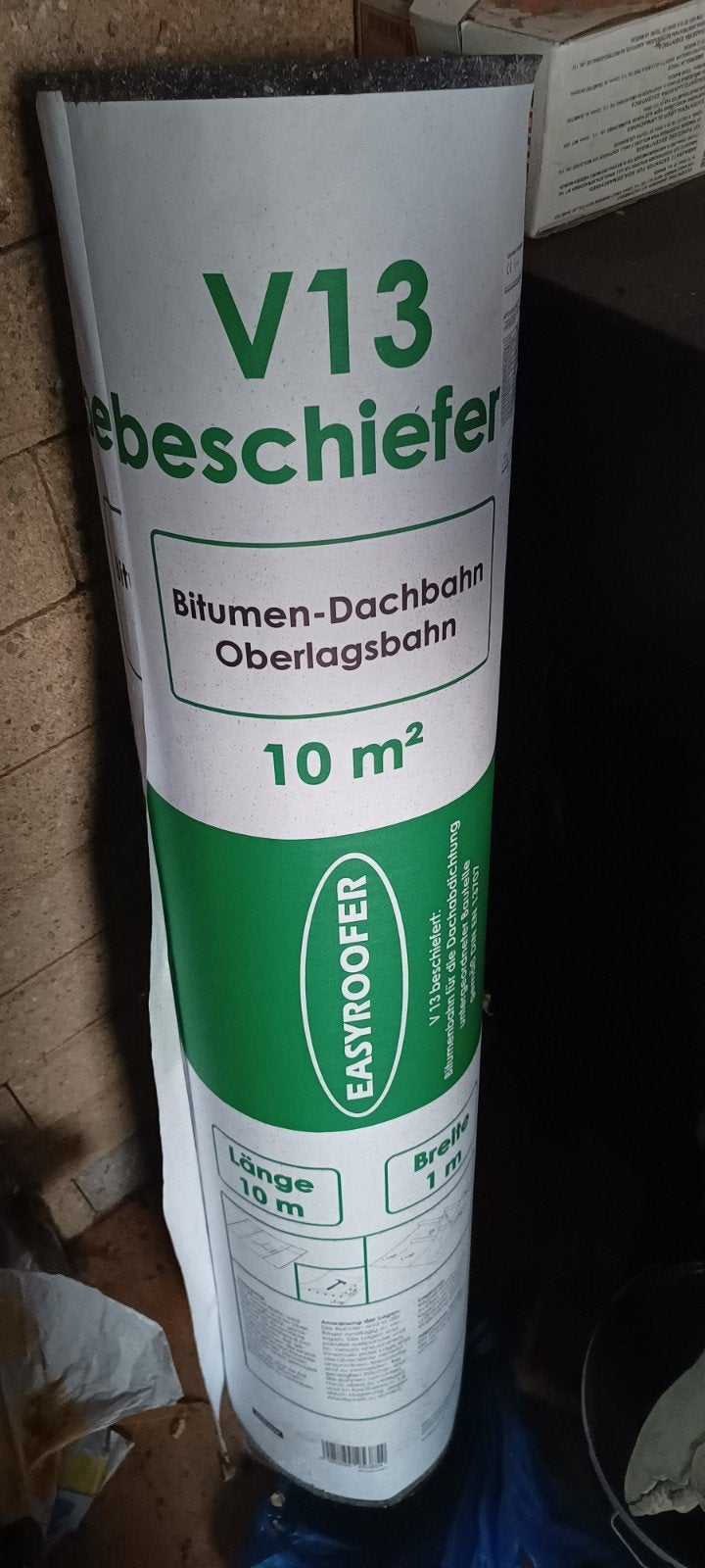 Rol Bitumen met "leislag"  nagelbaar en/of verlijmbaar, Overige materialen, Zwart, Nieuw, Dakleer