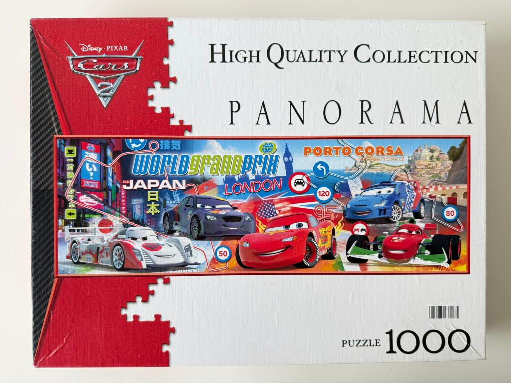 Disney Panorama Puzzel 1000 stukjes / Cars / Clementoni, Ophalen of Verzenden, 500 t/m 1500 stukjes, Gebruikt, Legpuzzel