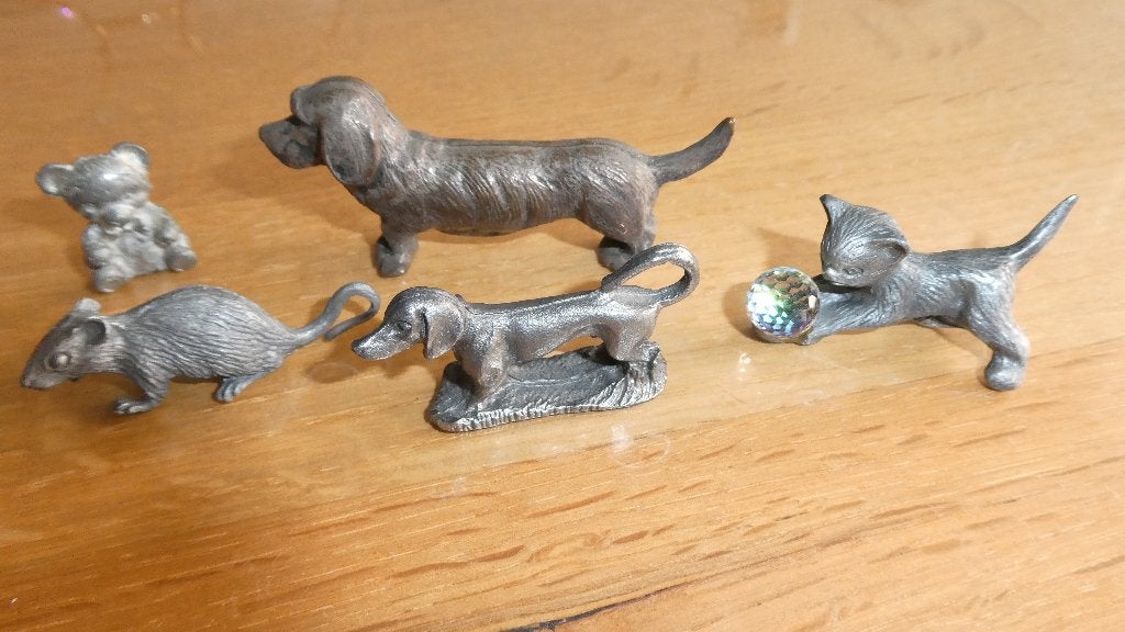 Tinnen/metalen figuren (5 stuks), Verzenden, Zo goed als nieuw