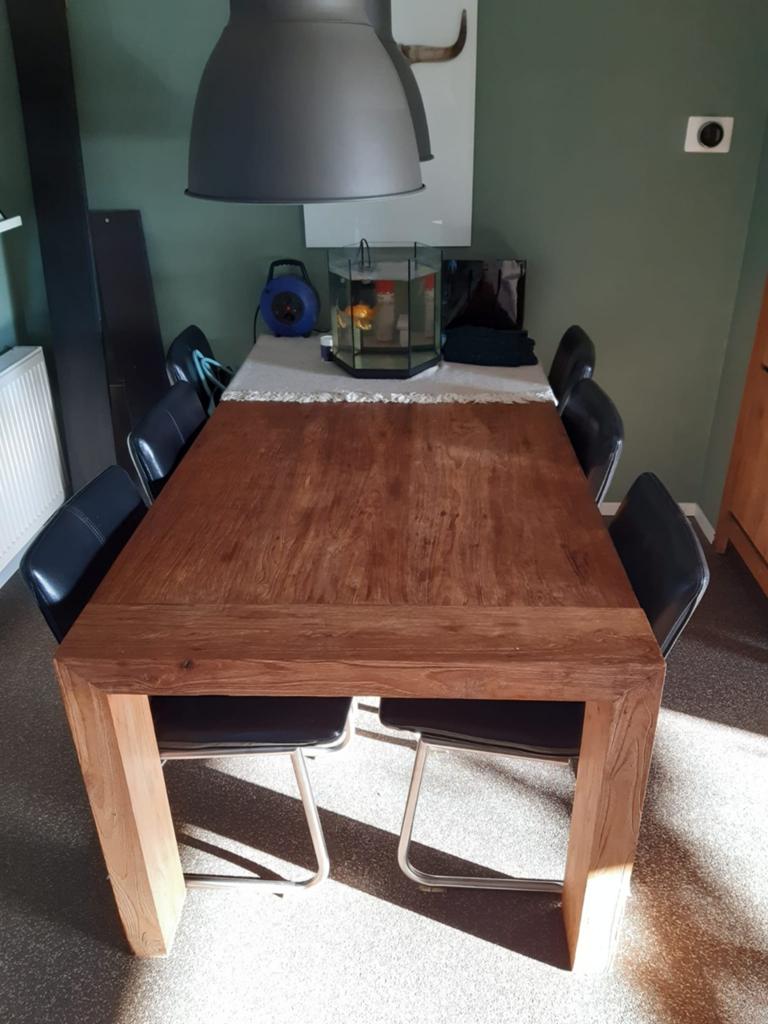 Zeer mooie eetkamertafel 200x100x78 cm, Ophalen, 200 cm of meer, 50 tot 100 cm, Zo goed als nieuw