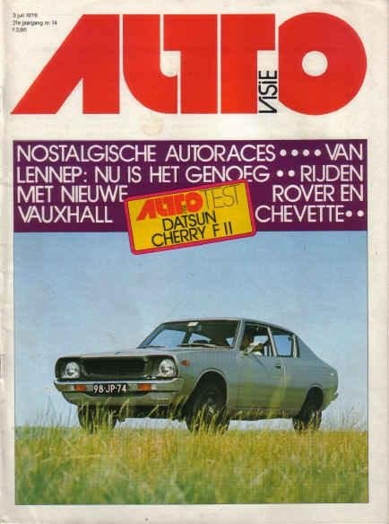 Autovisie 14 1976 : Datsun Cherry 100A F II - Rover 3500 SD1, Ophalen of Verzenden, Gelezen, Algemeen