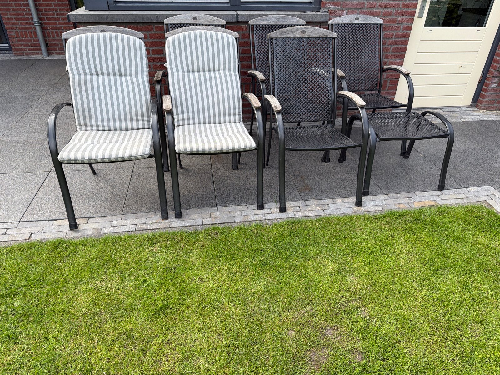 6 stevige Royal Garden tuinstoelen, Tuin en Terras, Tuinstoelen, Ophalen, Gebruikt, Metaal