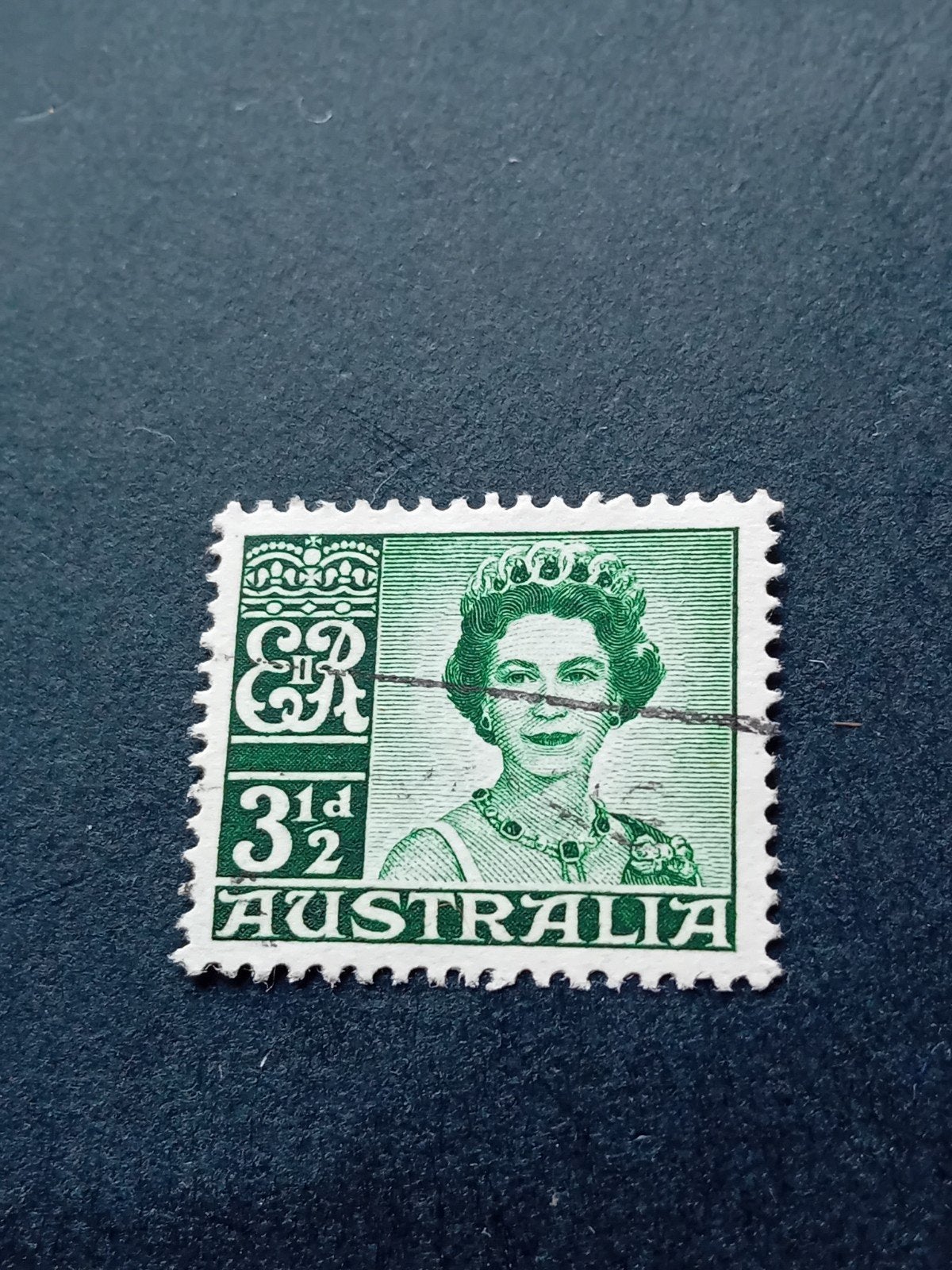 Australische postzegel Koningin Elizabeth II 3 1/2d, Postzegels en Munten, Ophalen of Verzenden, Gestempeld