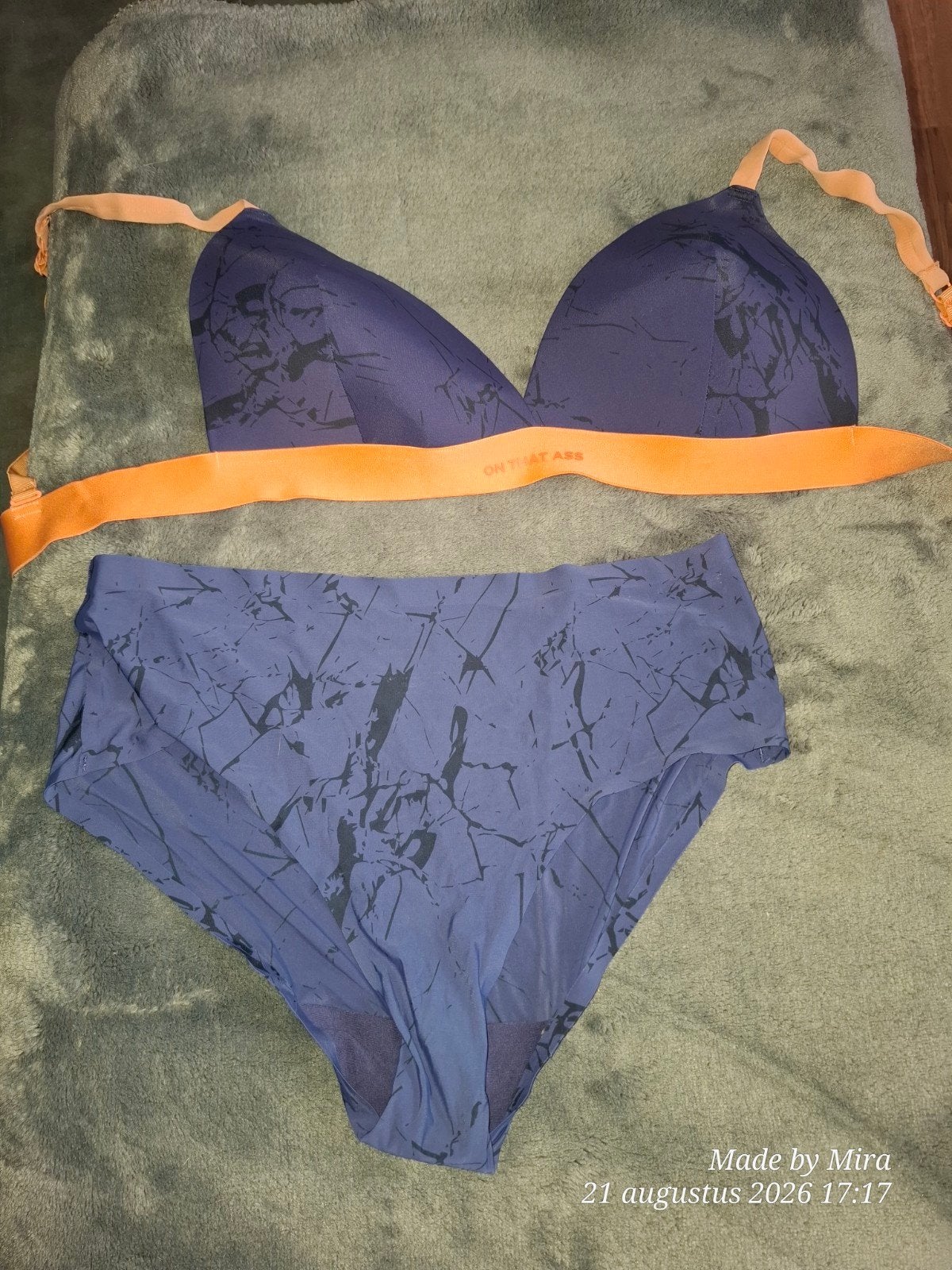 On That Ass Lingerie Set - BH en Slip L, On That Ass, Ophalen of Verzenden, Blauw, Setje