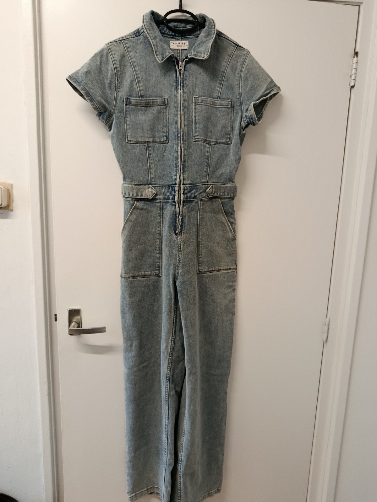 spijker jumpsuit mt s zgan van vs miss, Ophalen of Verzenden, Zo goed als nieuw, Maat 38/40 (M), Blauw