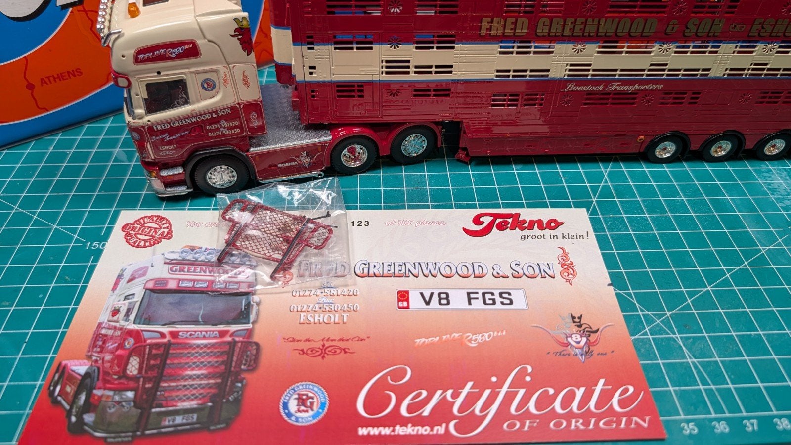 Tekno Greenwood Scania 5 serie, Ophalen of Verzenden, Zo goed als nieuw, Bus of Vrachtwagen, Tekno