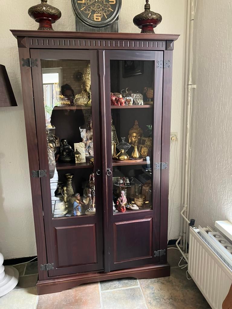Vitrinekast, Huis en Inrichting, Kasten | Vitrinekasten, Ophalen, Gebruikt, 100 tot 150 cm, Landelijk