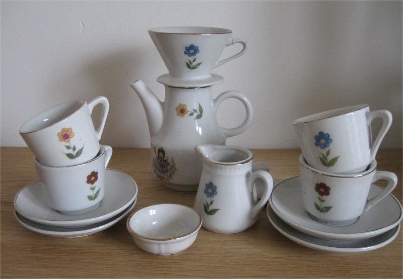 Vintage kinderserviesje, jaren '50 (compleet), Antiek en Kunst, Ophalen of Verzenden