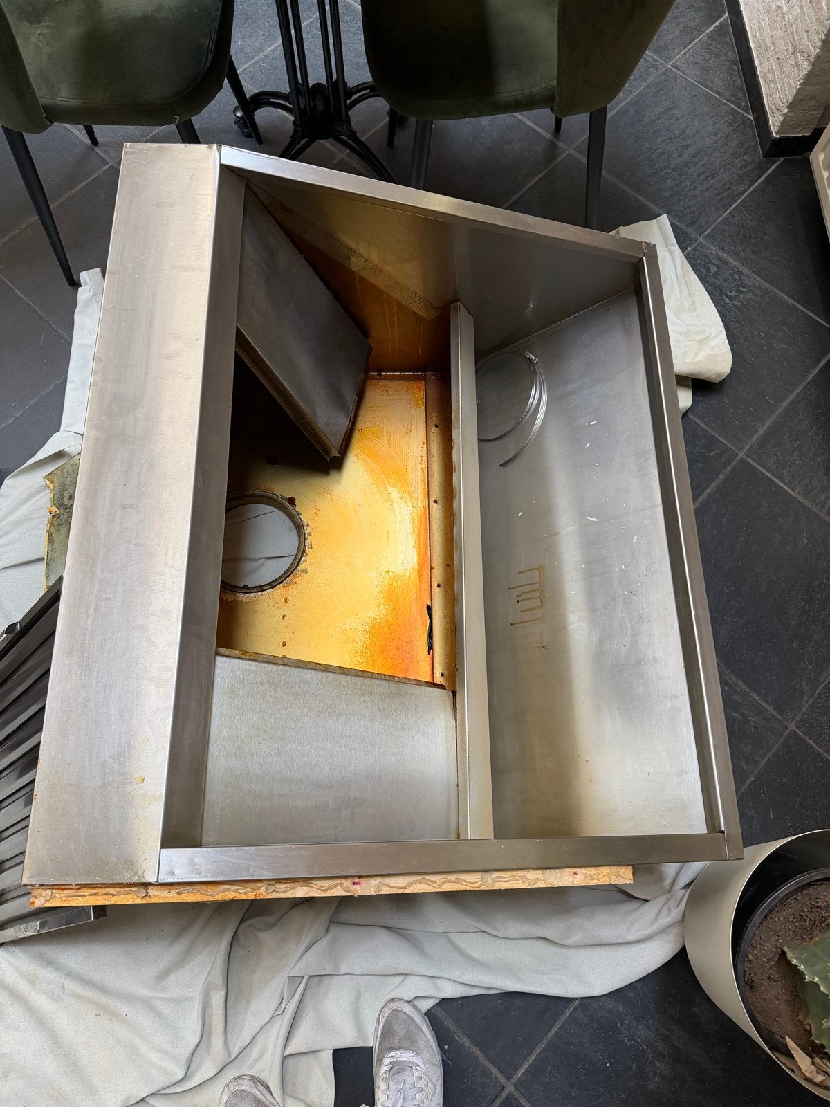 Professionele RVS afzuigkap - 100x60x85 cm zonder motor, Witgoed en Apparatuur, Ophalen, Gebruikt, Vrijstaand, Wandschouwkap