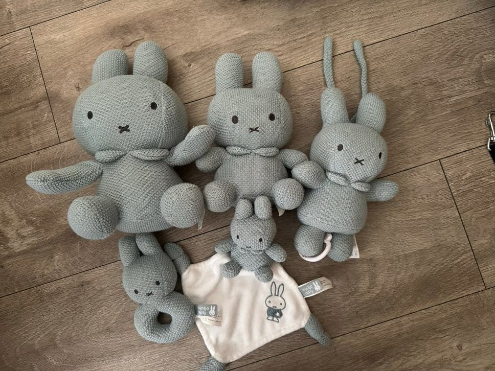 Nijntje knuffels en knuffeldoekje - diverse maten, Blauw, Konijn, Nijntje, Ophalen of Verzenden
