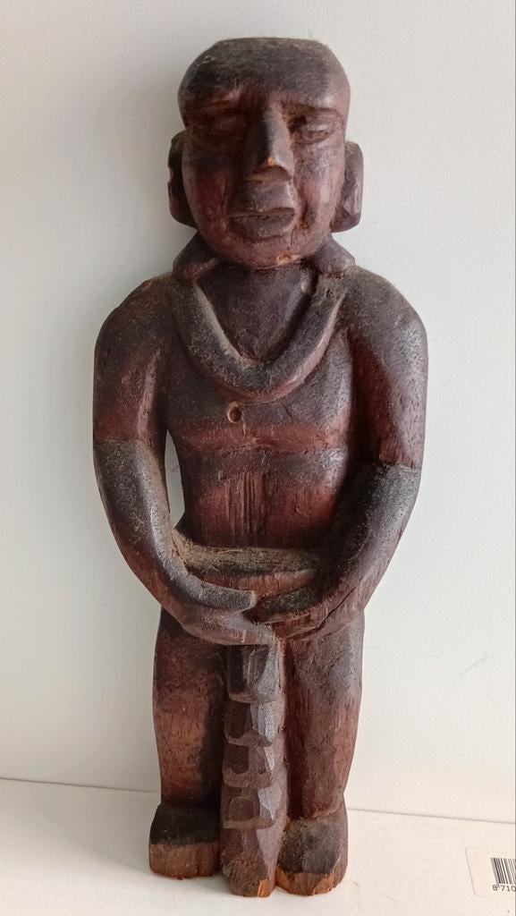 Vintage Vruchtbaarheid Beeld Medicijnman Krijger Warrior, Antiek en Kunst, Houtsnijwerk, Ophalen of Verzenden, 20 - 50 cm, Hout