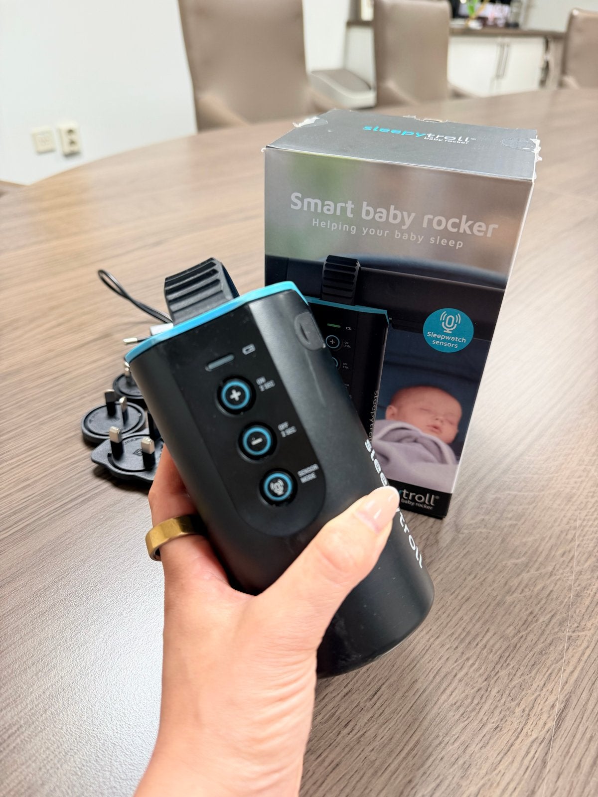 Sleepytroll Smart Baby Rocker met oplader & adapters, Ophalen of Verzenden, Zo goed als nieuw