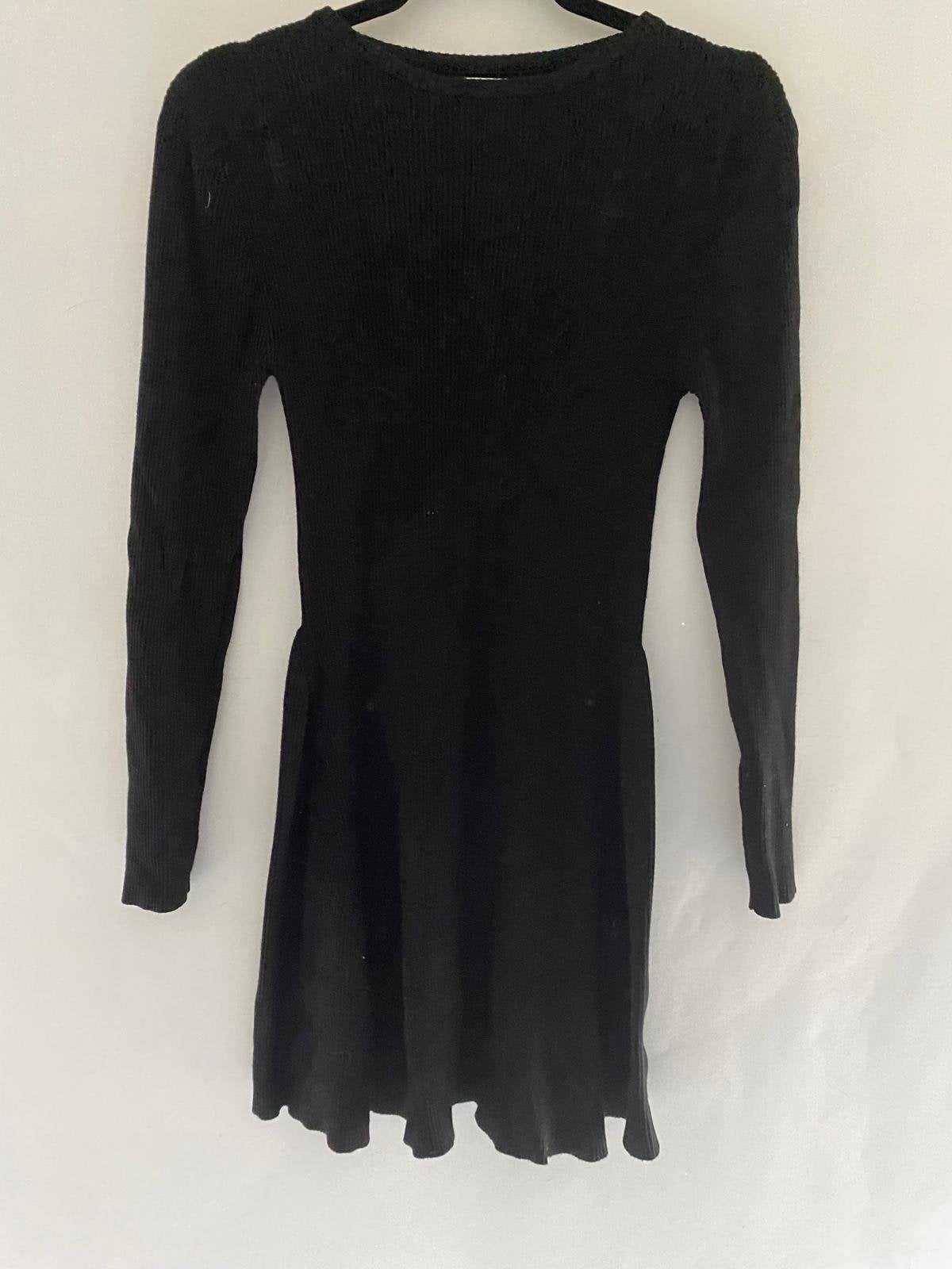 Primark zwarte ribgebreide skaterjurk | Maat S / 36 |, Kleding | Dames, Zwart, Ophalen of Verzenden, Maat 36 (S), Gedragen